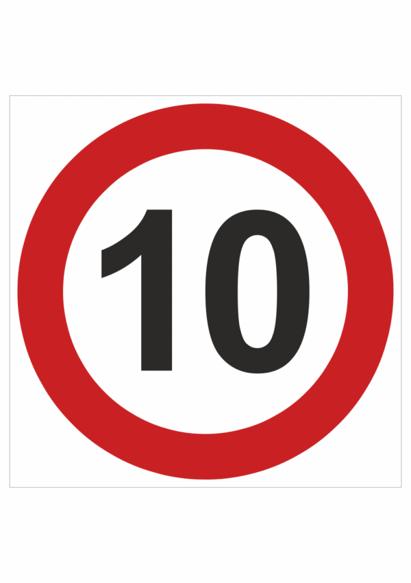 Dopravní značky plastové: Maximální povolená rychlost 10km/h