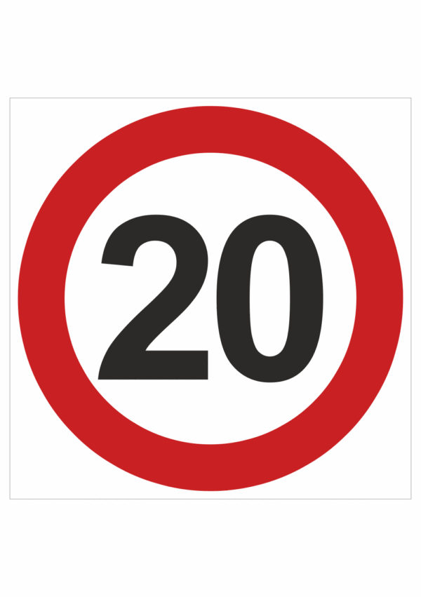 Dopravní značky plastové: Maximální povolená rychlost 20 km/h
