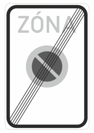 Dopravní značky plechové - Informativní: Konec zóny s dopravním omezením (IP25b)
