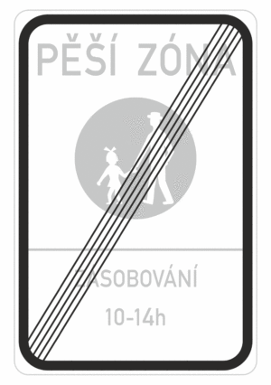 Dopravní značky plechové - Informativní: Konec pěší zóny (IP27b)