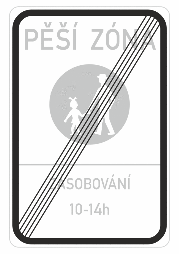 Dopravní značky plechové - Informativní: Konec pěší zóny (IP27b)