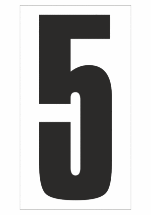 Čísla a písmena - Číslo na magnetické fólii: 5