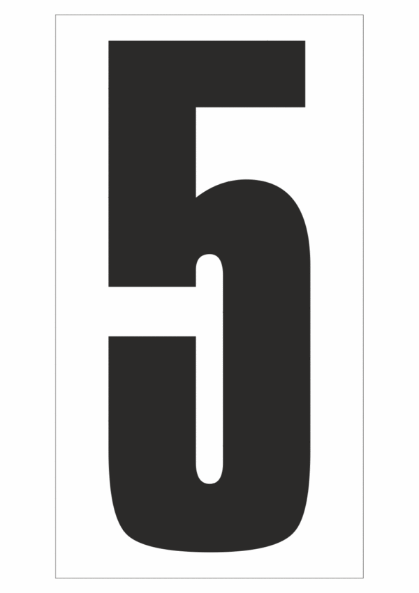 Čísla a písmena - Číslo na magnetické fólii: 5