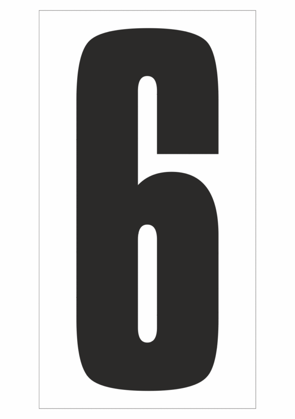 Čísla a písmena - Číslo na magnetické fólii: 6