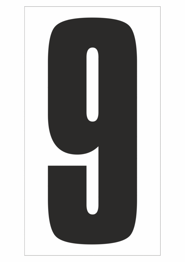 Čísla a písmena - Číslo na magnetické fólii: 9