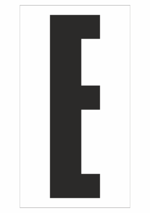 Čísla a písmena - Písmeno na magnetické fólii: E