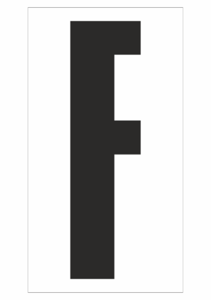 Čísla a písmena - Písmeno na magnetické fólii: F