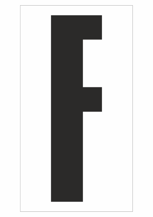Čísla a písmena - Písmeno na magnetické fólii: F