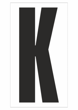 Čísla a písmena - Písmeno na magnetické fólii: K