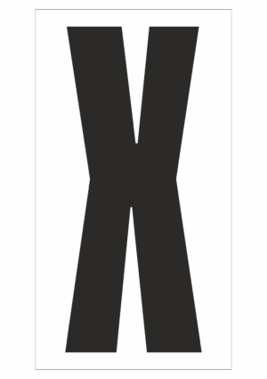 Čísla a písmena - Písmeno na magnetické fólii: X