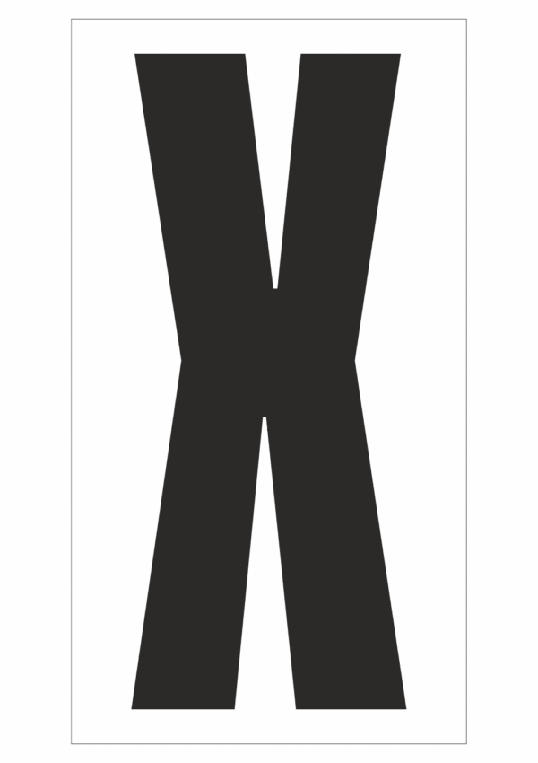Čísla a písmena - Písmeno na magnetické fólii: X