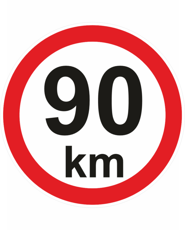 Nejvyšší povolená rychlost - 90 km
