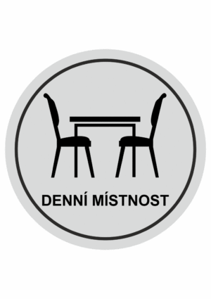 Značení budov, prostorů a vstupů - Označení místnosti (Piktogramy): Denní místnost (Stříbrná, Kruh)