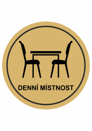 Značení budov, prostorů a vstupů - Označení místnosti (Piktogramy): Denní místnost (Zlatá, Kruh)
