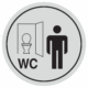 Značení budov, prostorů a vstupů - Označení místnosti (Piktogramy): WC Muži klozet (Stříbrná, Kruh)