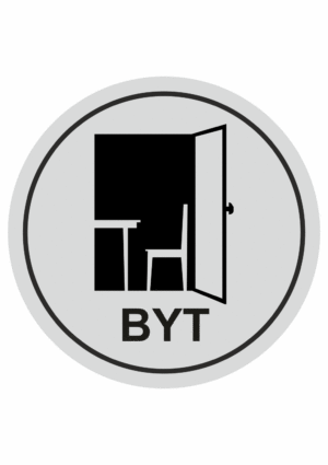 Značení budov, prostorů a vstupů - Označení místnosti (Piktogramy): Byt (Stříbrná, Kruh)