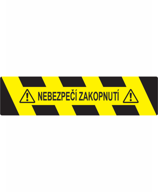 Podlahový nápis NEBEZPEČÍ ZAKOPNUTÍ