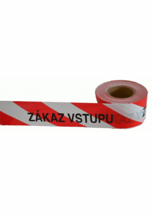 Výstražné profily, pásy a zábrany - Ohraničovací pásky: Vytyčovací červenobílá páska "Zákaz vstupu"
