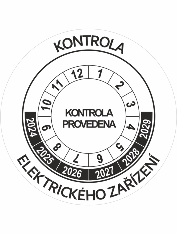 Revizní a kalibrační kolečka - 6 let: Kontrola elektrického zařízení 2024-2029