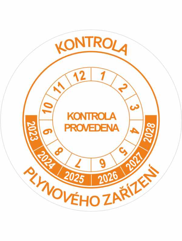 Revizní a kalibrační kolečka - 6 let: Kontrola plynového zařízení 2023-2028