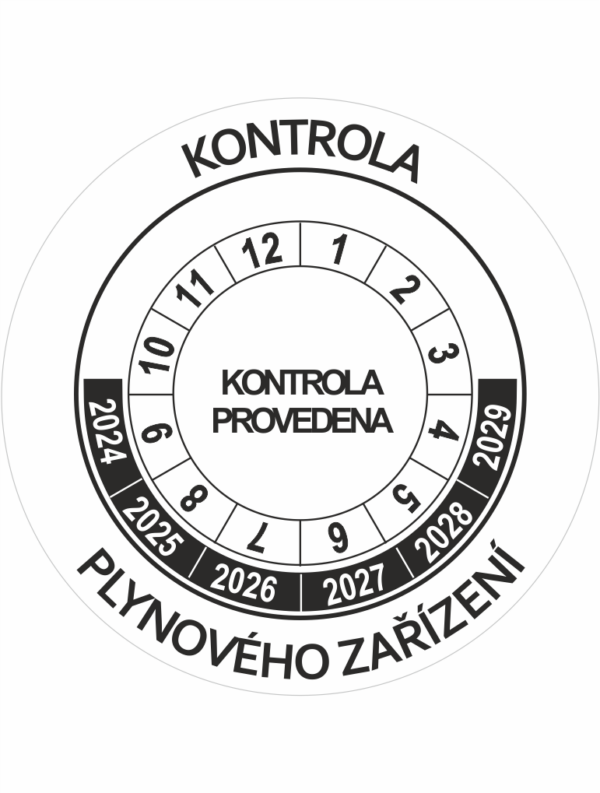 Revizní a kalibrační kolečka - 6 let: Kontrola plynového zařízení 2024-2029