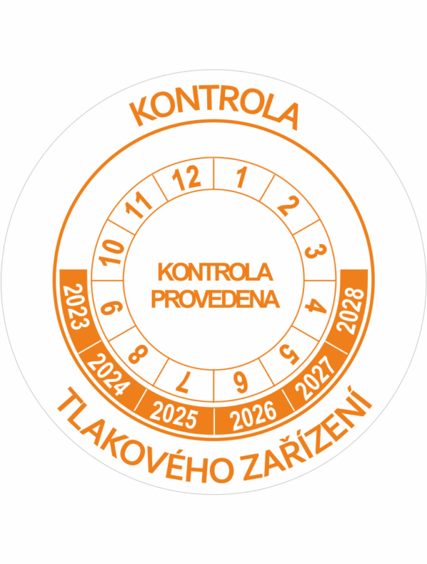 Revizní a kalibrační kolečka - 6 let: Kontrola tlakového zařízení 2023-2028