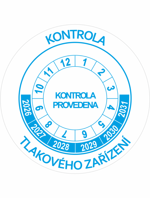 Revizní a kalibrační kolečka - 6 let: Kontrola tlakového zařízení 2026-2031