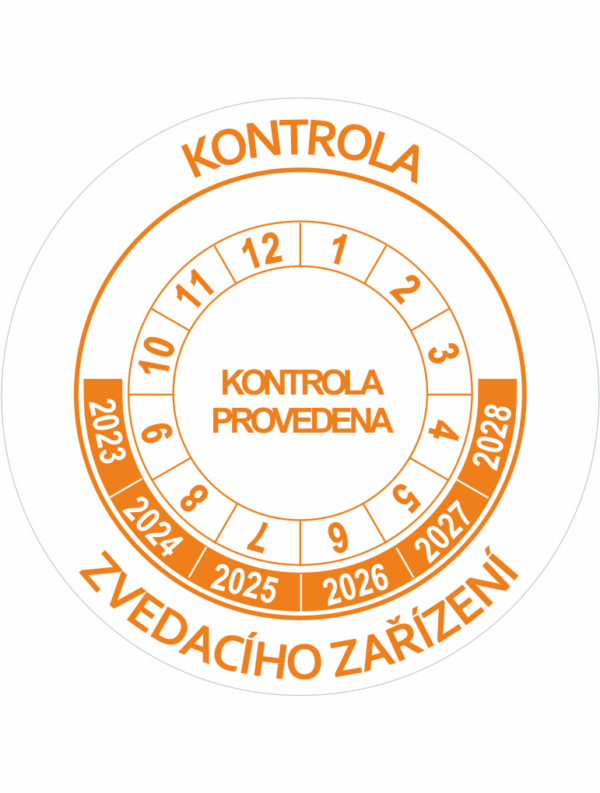 Revizní a kalibrační kolečka - 6 let: Kontrola zvedacího zařízení 2023-2028