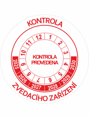 Revizní a kalibrační kolečka - 6 let: Kontrola zvedacího zařízení 2025-2030