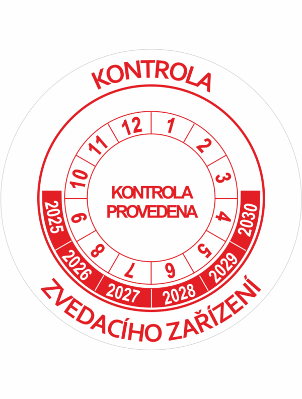 Revizní a kalibrační kolečka - 6 let: Kontrola zvedacího zařízení 2025-2030