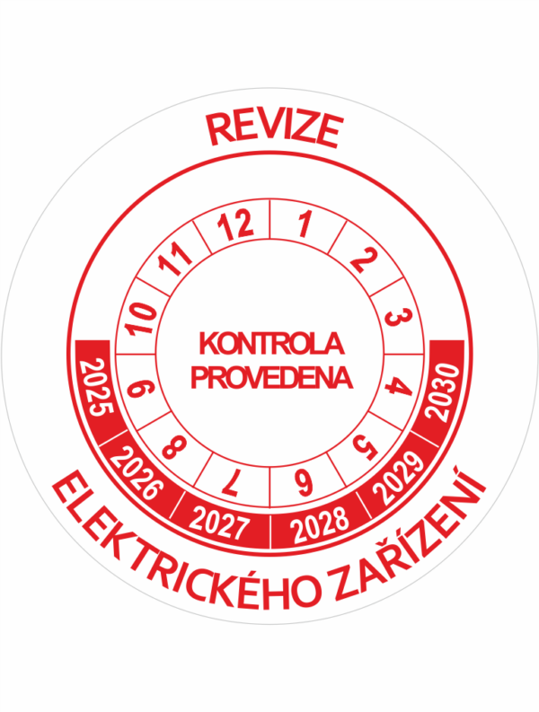 Revizní a kalibrační kolečka - 6 let: Revize elektrického zařízení 2025-2030