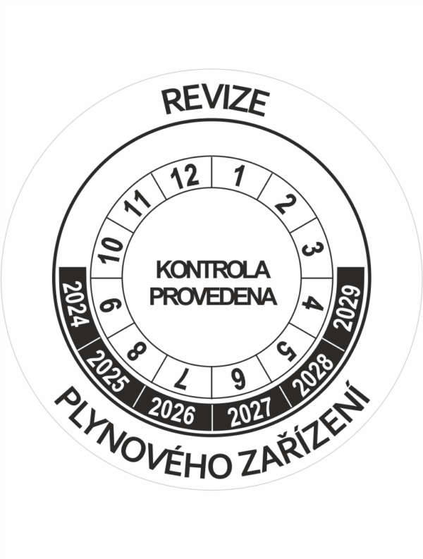 Revizní a kalibrační kolečka - 6 let: Revize plynového zařízení 2024-2029