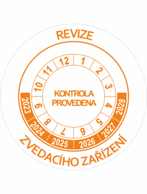 Revizní a kalibrační kolečka - 6 let: Revize zvedacího zařízení 2023-2028