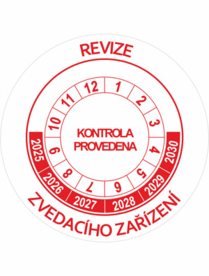 Revizní a kalibrační kolečka - 6 let: Revize zvedacího zařízení 2025-2030