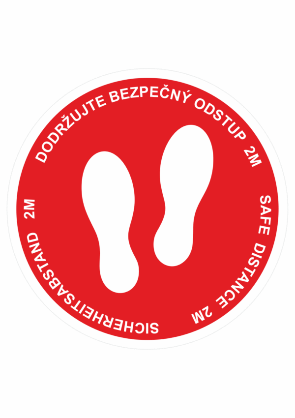 PROSÍM DODRŽUJTE ODSTUP 2M (CZ, ENG, DE) - červená