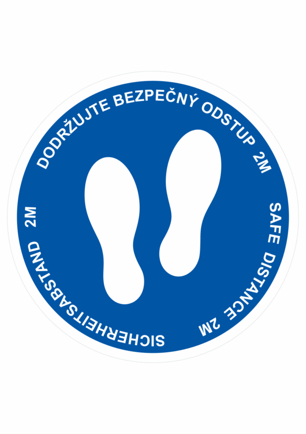 PROSÍM DODRŽUJTE ODSTUP 2M (CZ, ENG, DE) - modrá