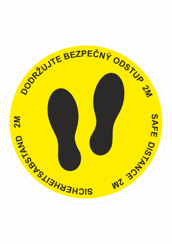 PROSÍM DODRŽUJTE ODSTUP 2M (CZ, ENG, DE) - žlutá