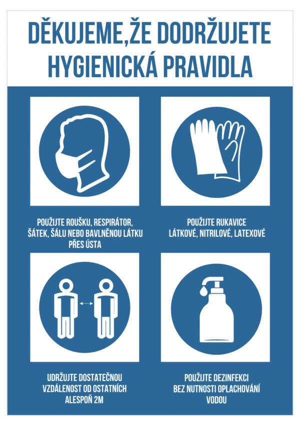 Dodržujte hygienická pravidla modrá